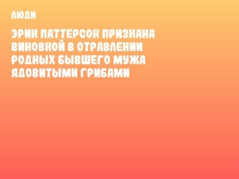 Эрин Паттерсон признана виновной в отравлении родных бывшего мужа ядовитыми грибами