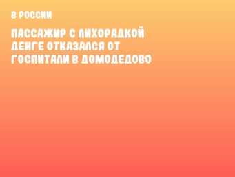 Пассажир с лихорадкой Денге отказался от госпитализации в Домодедово