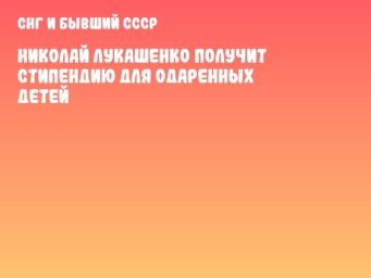Николай Лукашенко получит стипендию для одаренных детей