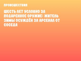 Шесть лет условно за подаренное оружие: житель Зимы осуждён за арсенал от соседа