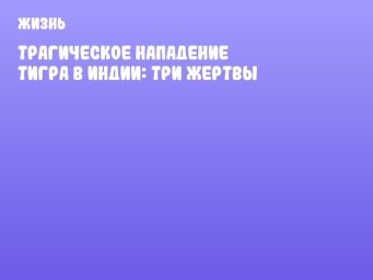 Трагическое нападение тигра в Индии: три жертвы