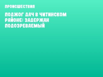 Поджог дач в Читинском районе: задержан подозреваемый