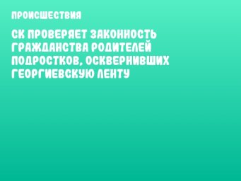 СК проверяет законность гражданства родителей подростков, осквернивших георгиевскую ленту