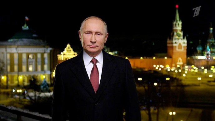 Поздравление Путина с новым 2019 годом и бой курантов