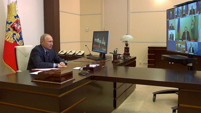 Видео совещания Путина с постоянными членами Совета Безопасности 30 мая 2020 года