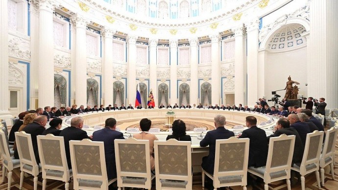 Видео встречи Путина с руководством палат Федерального Собрания 24 декабря 2019 года