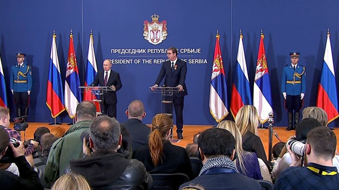 Видео: пресс-конференция Владимира Путина и Александра Вучича